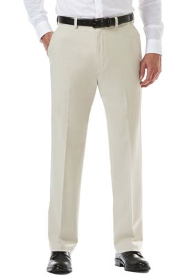 Haggar Men's Cool 18 Pro Classic Fit Flat Front Hidden Expandable Waistband Pants, 32 x 32