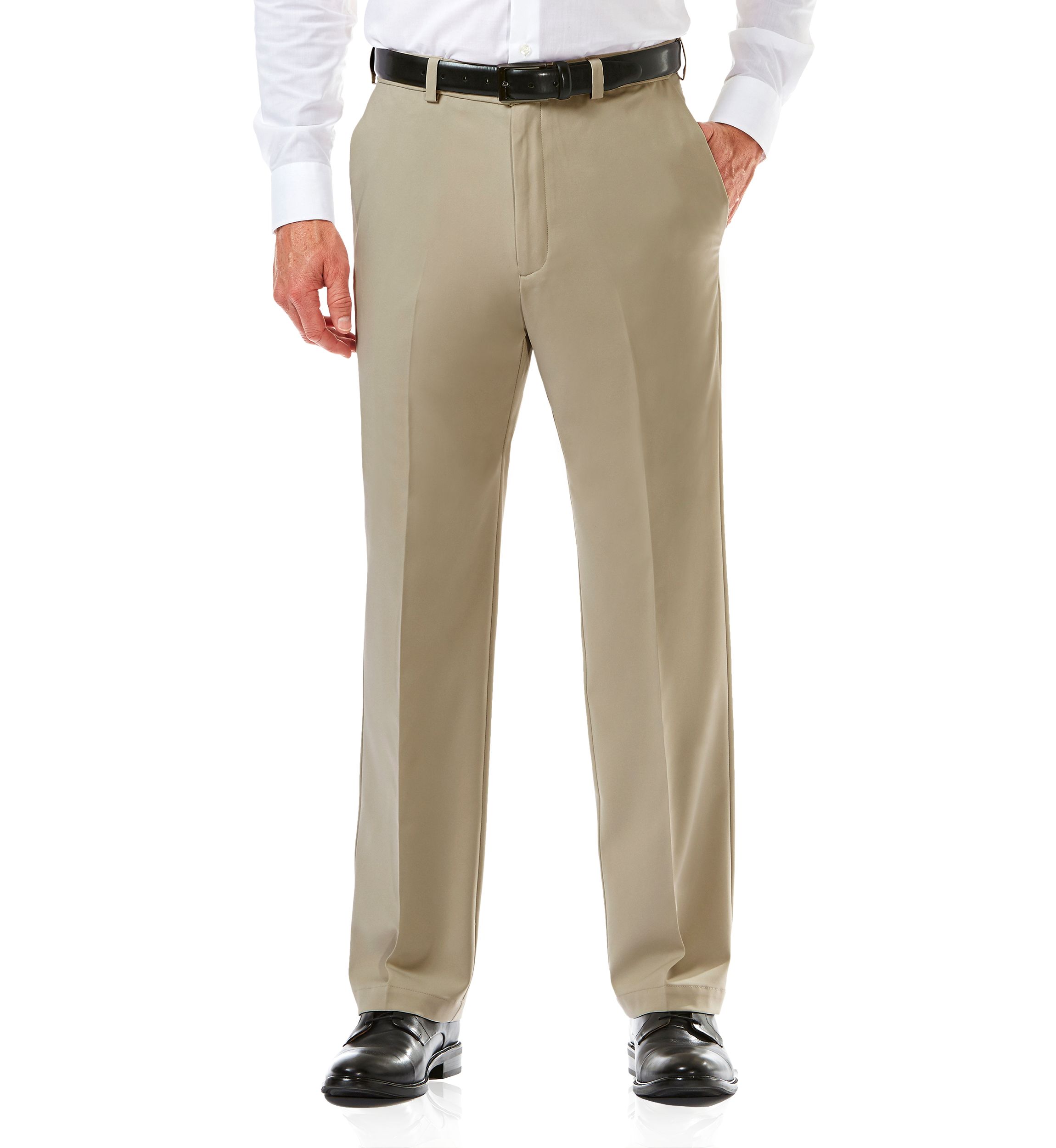 Cool 18 Pro Classic Fit Flat Front Hidden Expandable Waistband Pants