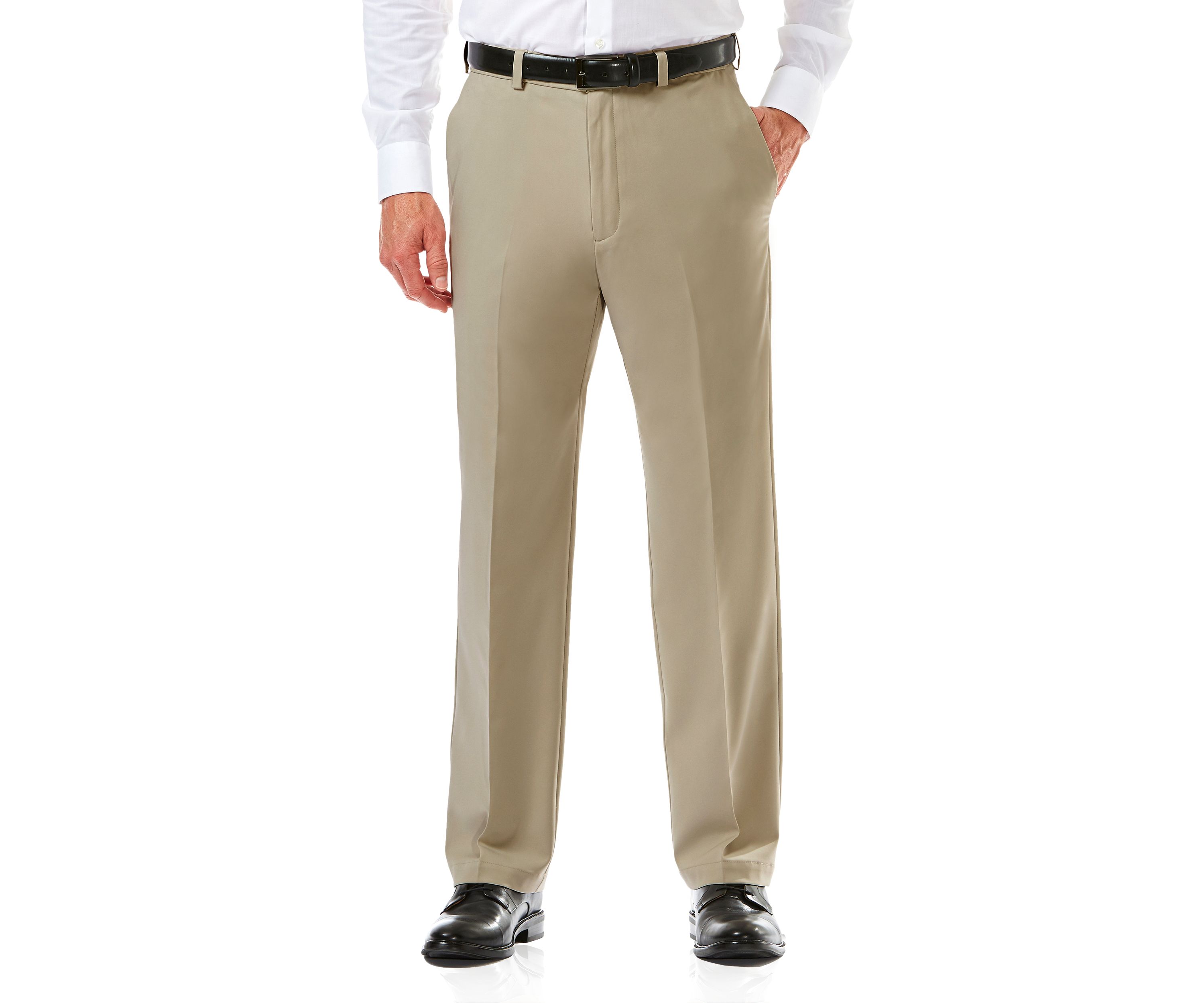 Cool 18 Pro Classic Fit Flat Front Hidden Expandable Waistband Pants