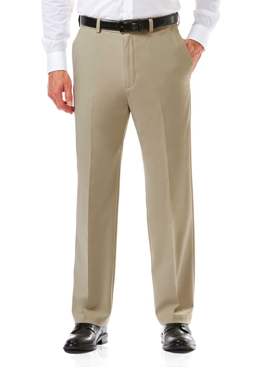 Cool 18 Pro Classic Fit Flat Front Hidden Expandable Waistband Pants