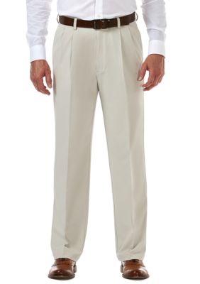 Haggar Men's Cool 18 Pro Classic Fit Pleat Hidden Expandable Waistband Pants, 44 x 30