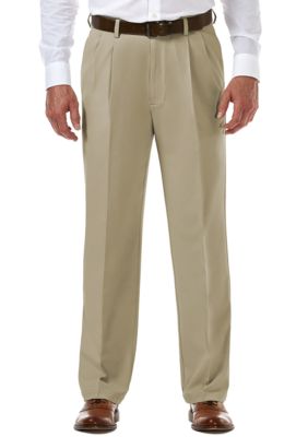 Haggar Men's Cool 18 Pro Classic Fit Pleat Hidden Expandable Waistband Pants, 42 x 29