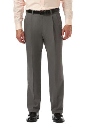 Haggar Men's Cool 18 PRO Classic Fit Pleat Pants, Grey, 44 x 30