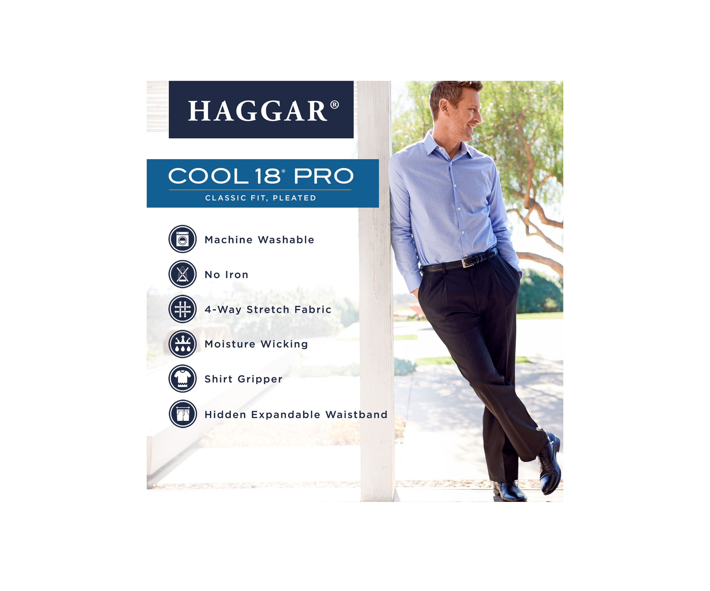 Cool 18 PRO Classic Fit Pleat Pants