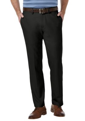 Haggar Men's Cool 18 PRO Straight Fit Flat Front Pant, Black, 33 x 30