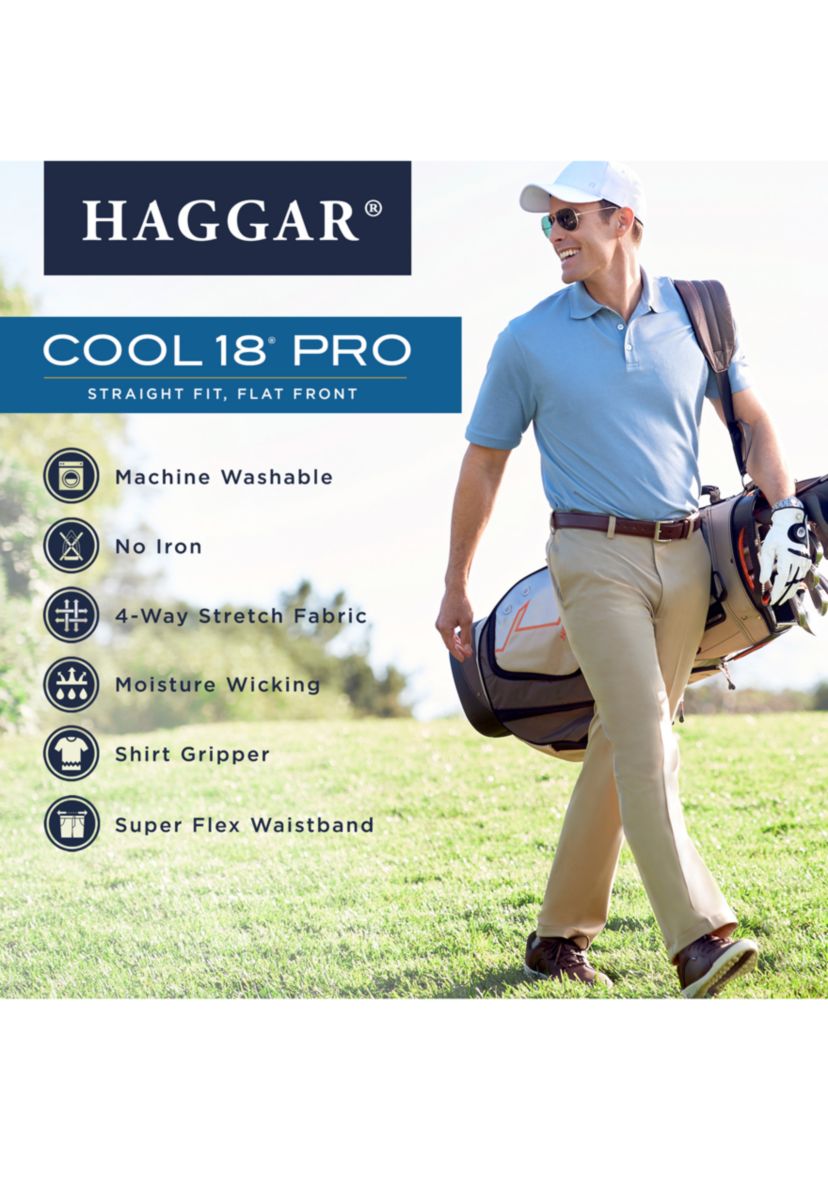 Cool 18® Pro Straight Fit Flat Front Heather Pant