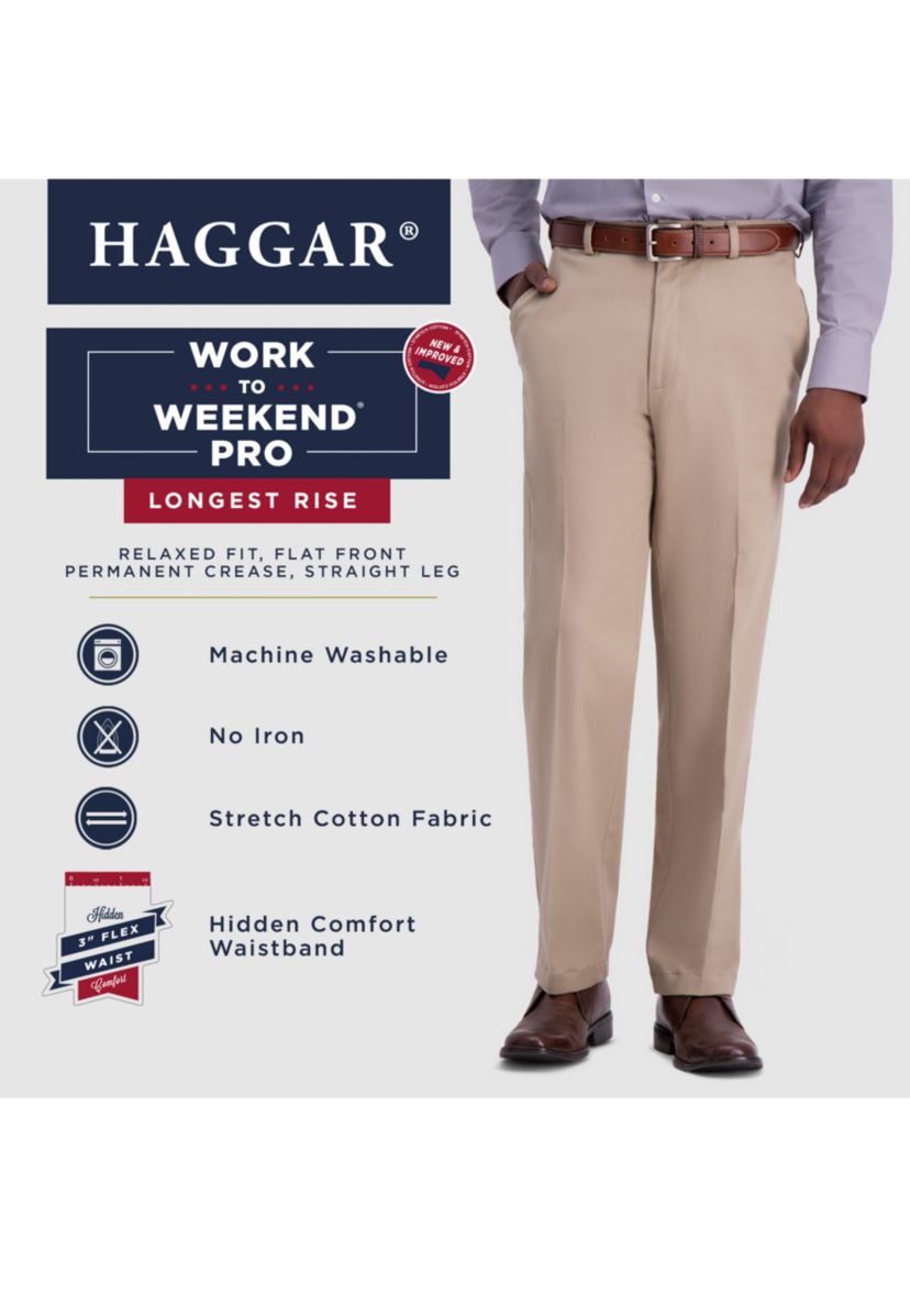 Work To Weekend PRO Relaxed Fit Flat Front Casual Pants