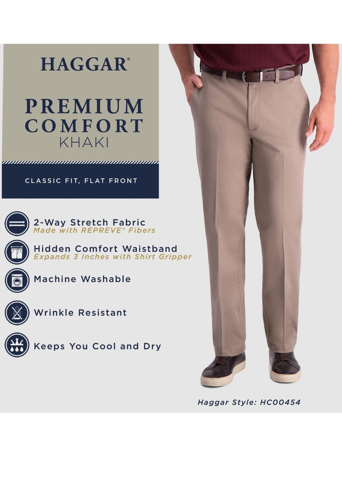 Haggar Premium Comfort Khaki Classic Fit Pants