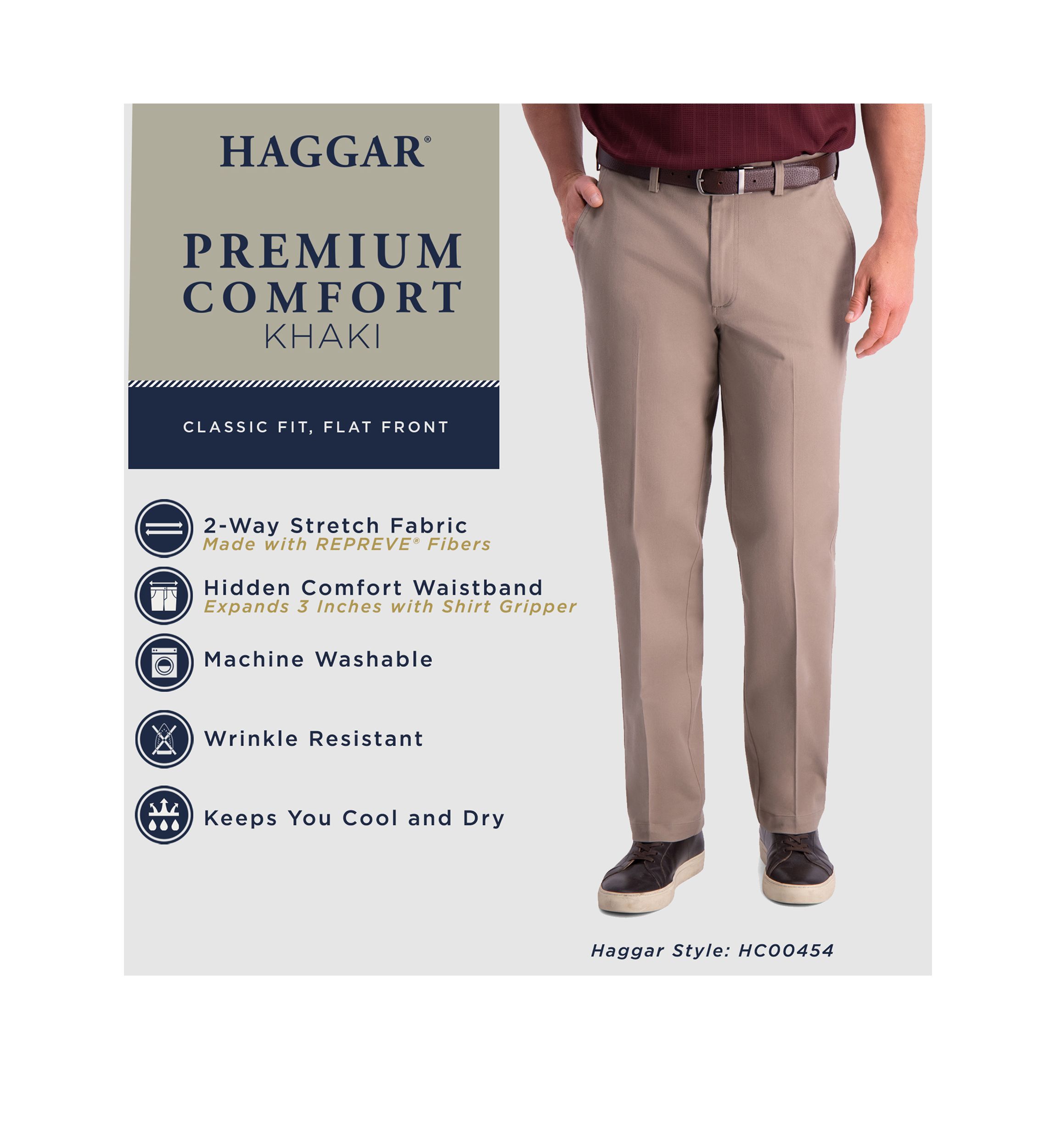 Haggar Premium Comfort Khaki Classic Fit Pants
