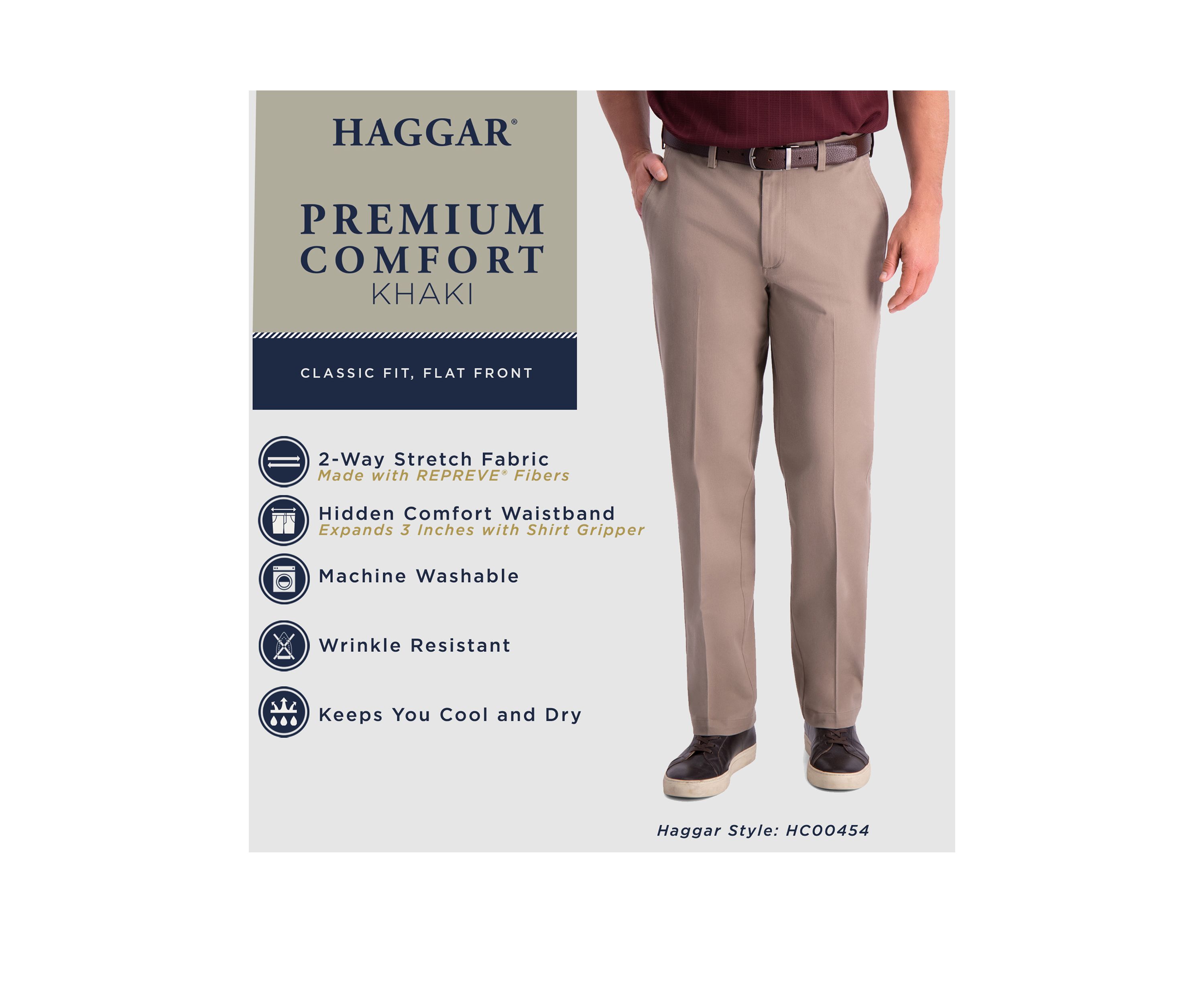 Haggar Premium Comfort Khaki Classic Fit Pants