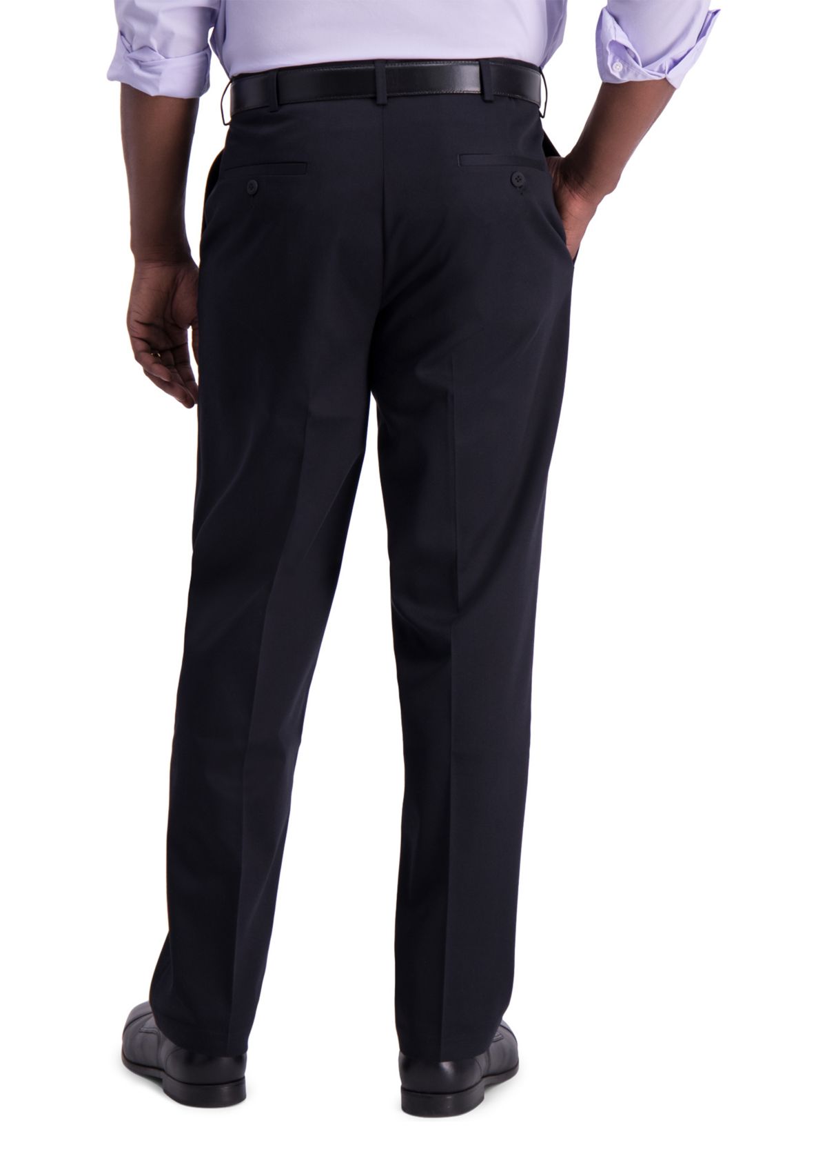 Mens Iron Free Premium Khaki Classic Fit Flat Front Hidden Comfort Waistband Casual Pants