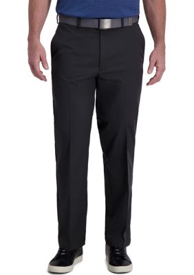 Haggar Men's Cool Right Performance Flex Solid Classic Fit Flat Front Pants, 34 x 32
