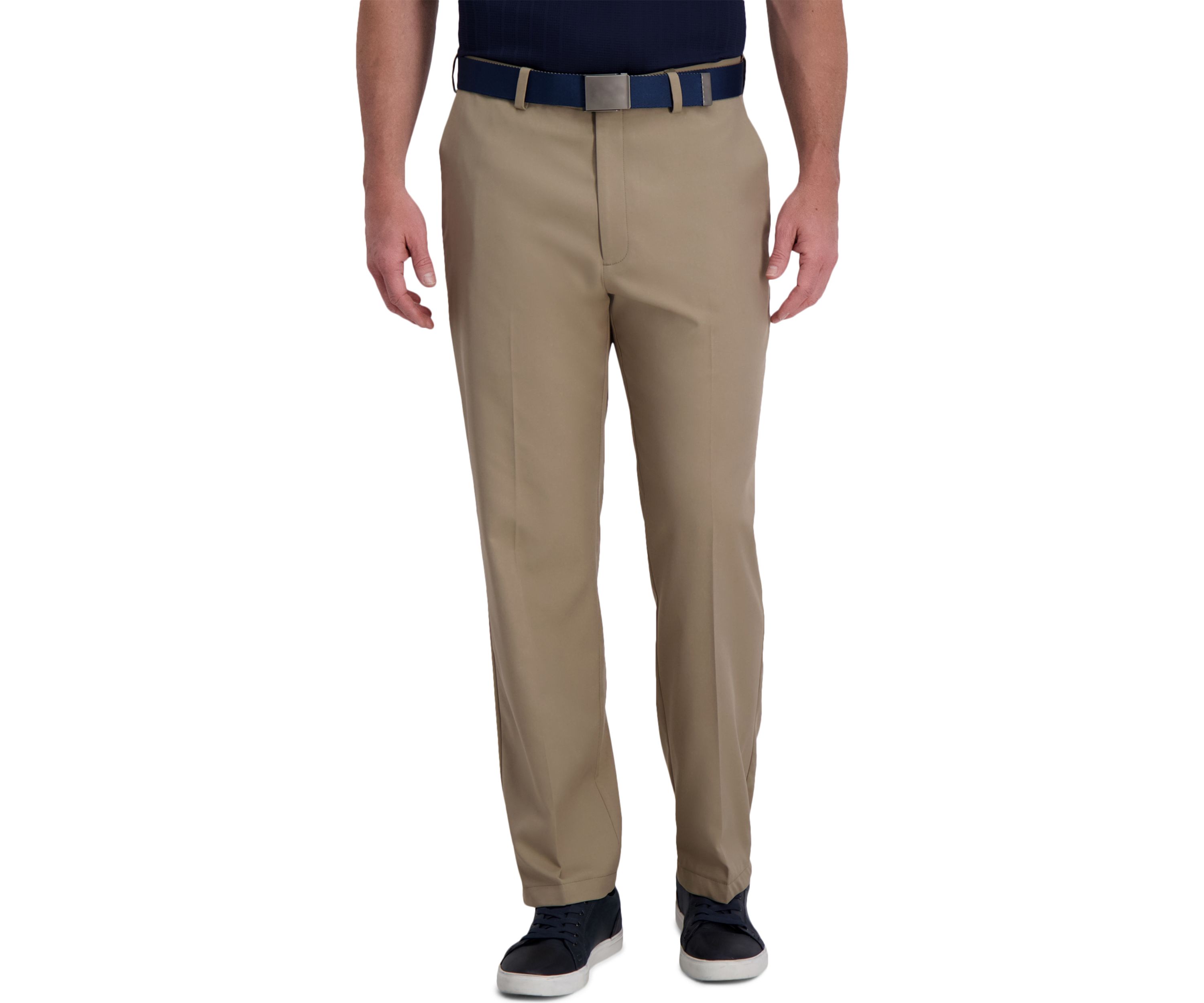 Mens Cool Right Performance Flex Solid Classic Fit Flat Front Pants