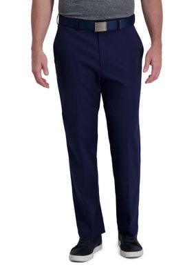 Haggar Men's Cool Right Performance Flex Solid Classic Fit Flat Front Pants, 34 x 32