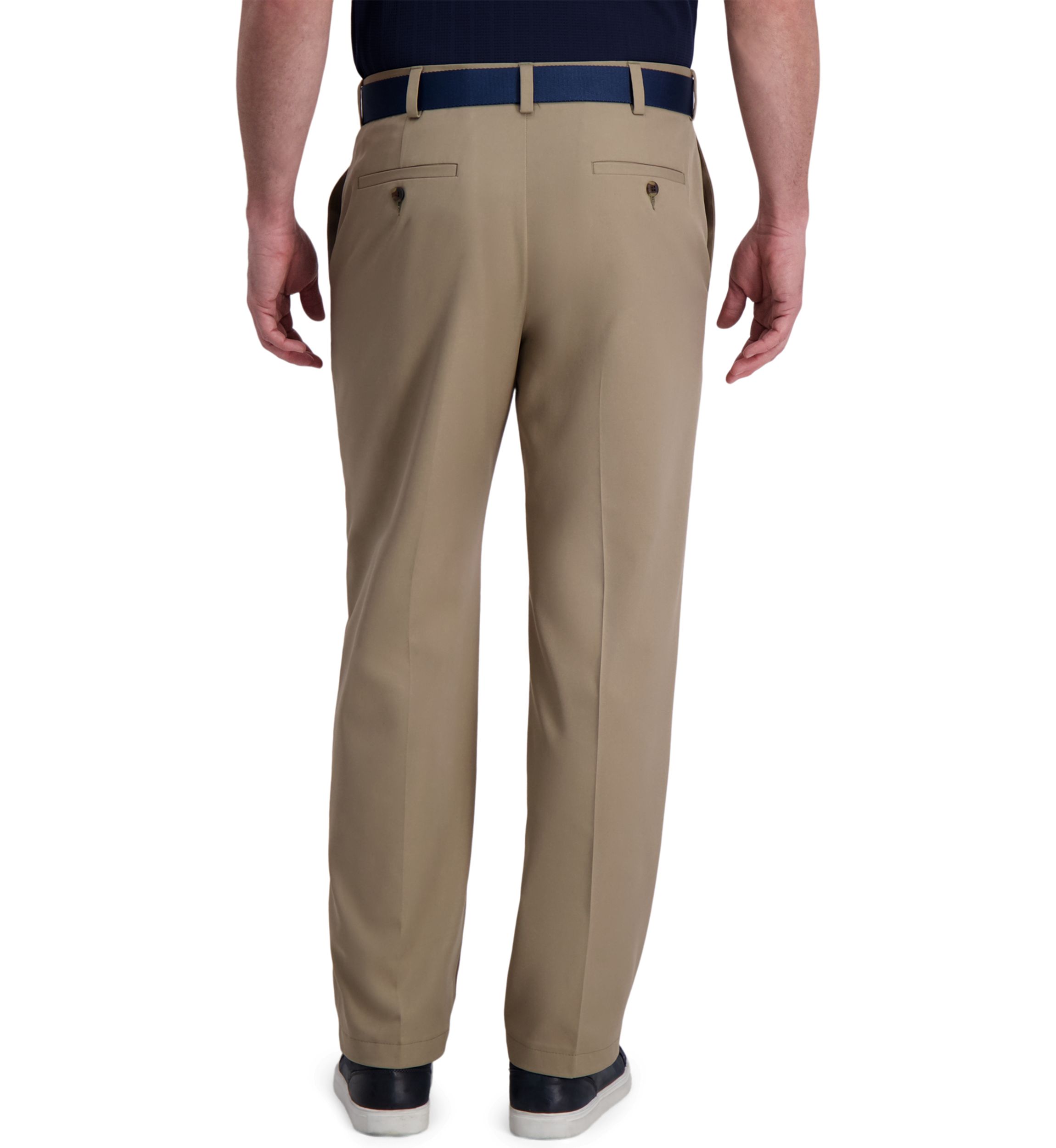 Mens Cool Right Performance Flex Solid Classic Fit Flat Front Pants