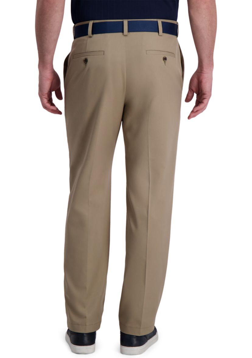 Mens Cool Right Performance Flex Solid Classic Fit Flat Front Pants