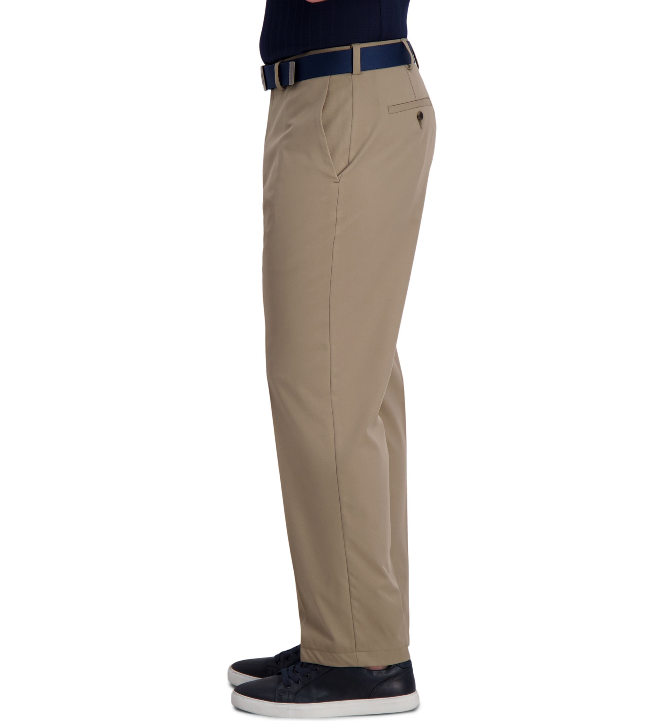 Mens Cool Right Performance Flex Solid Classic Fit Flat Front Pants