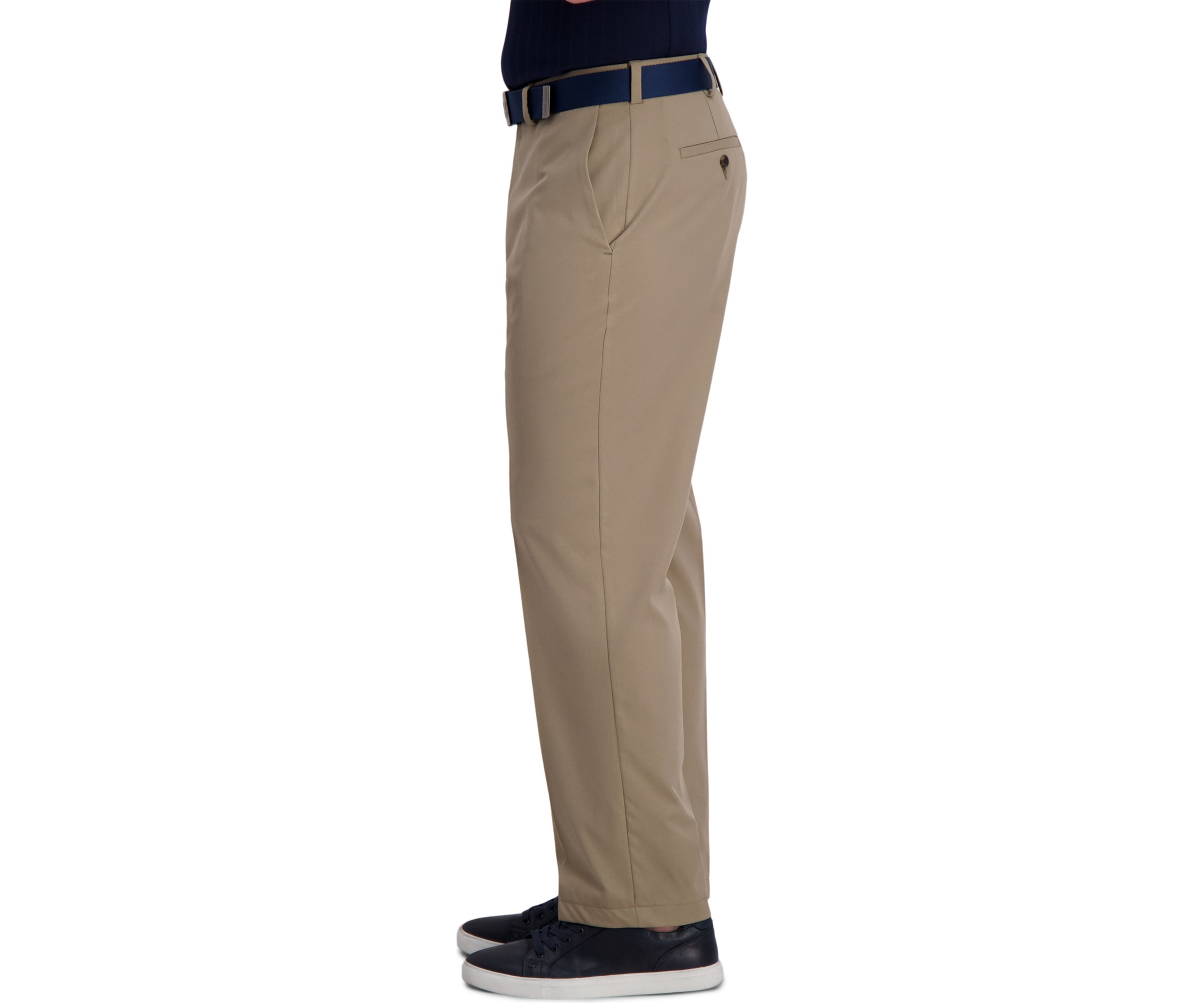 Mens Cool Right Performance Flex Solid Classic Fit Flat Front Pants