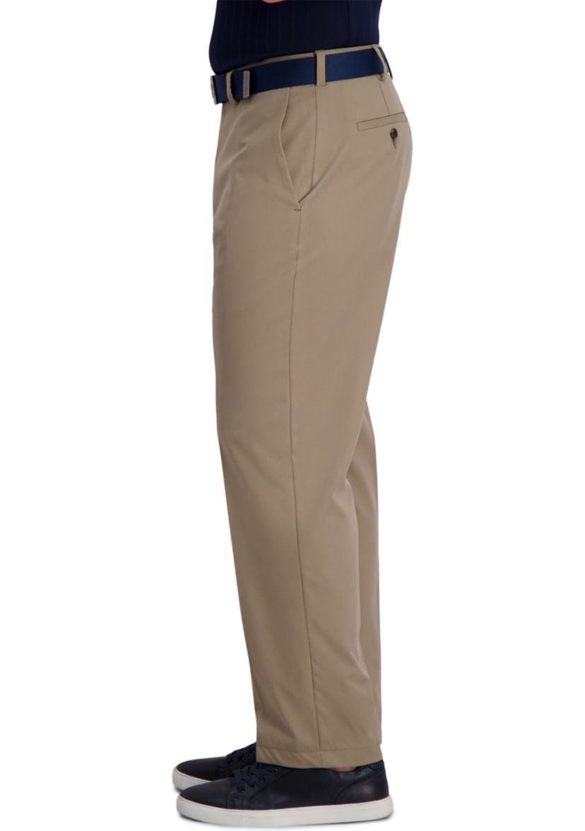 Mens Cool Right Performance Flex Solid Classic Fit Flat Front Pants