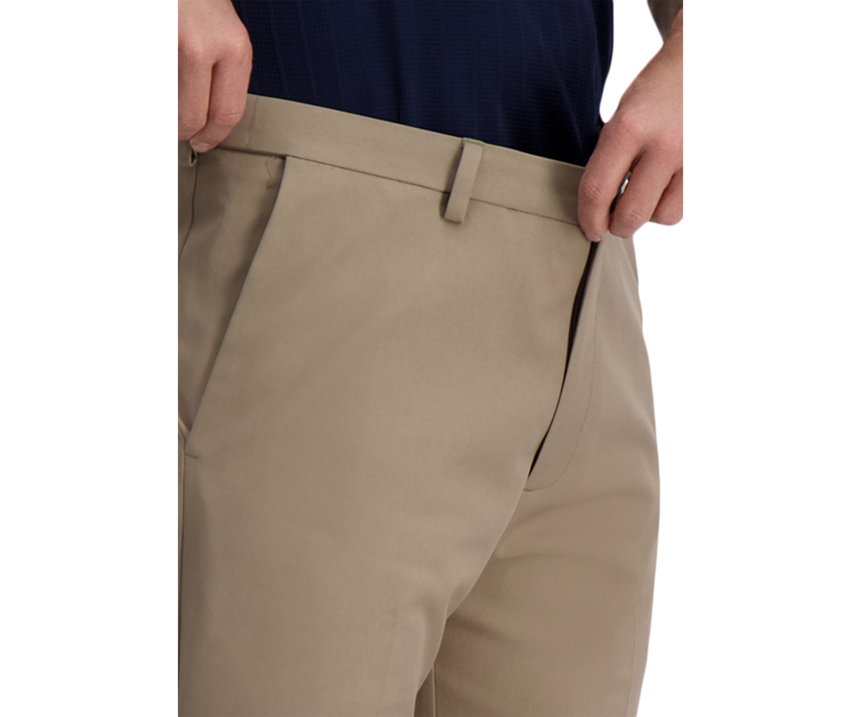 Mens Cool Right Performance Flex Solid Classic Fit Flat Front Pants