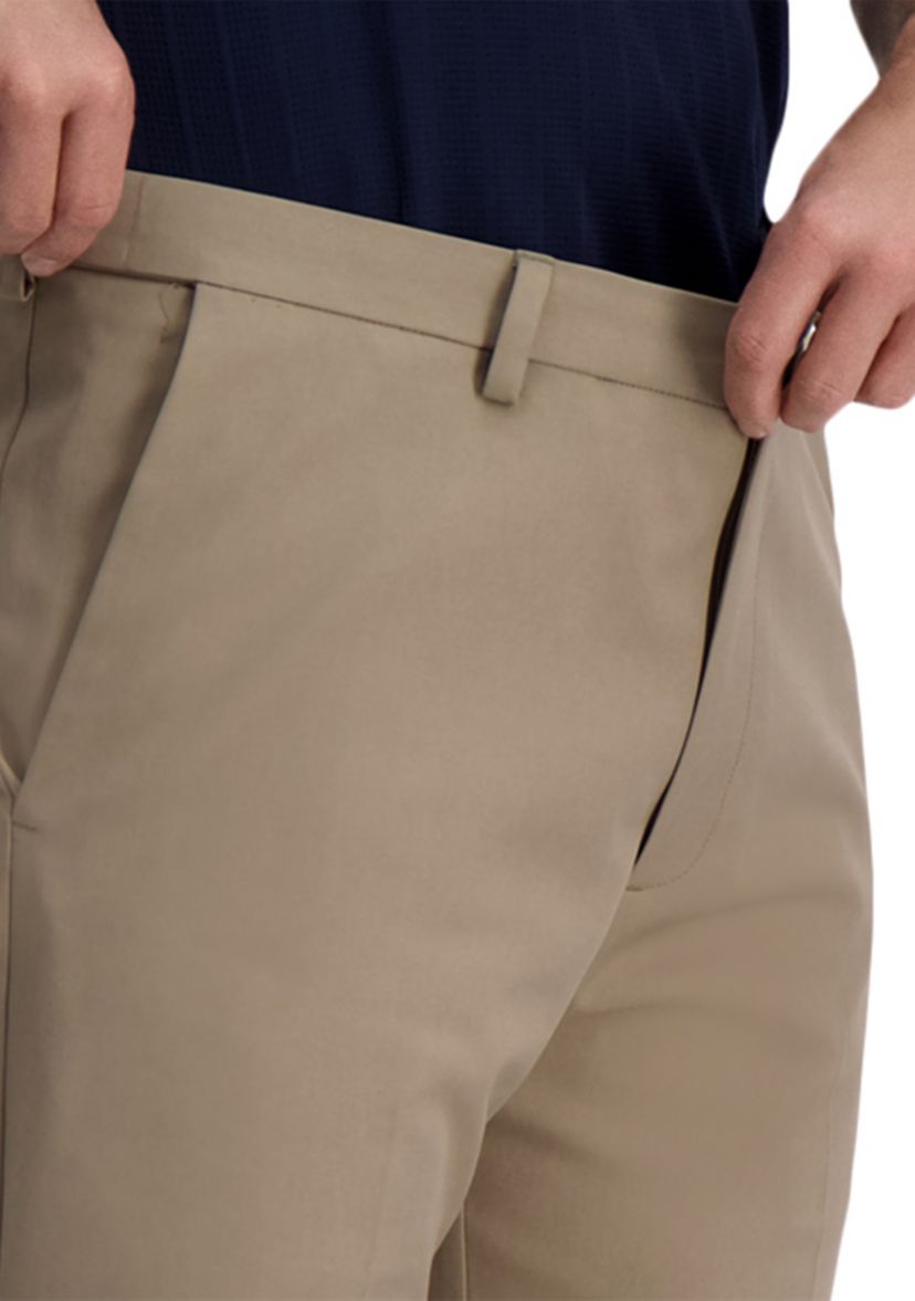 Mens Cool Right Performance Flex Solid Classic Fit Flat Front Pants