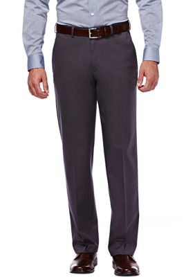 Haggar Men's Premium Noï¿½ï¿½Iron Khaki Classic Fit Wrinkle-Free Cotton Pant
