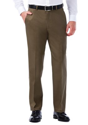 Haggar Men's Premium Noï¿½ï¿½Iron Khaki Classic Fit Wrinkle-Free Cotton Pant, 34 x 34