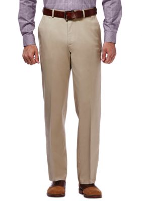 Haggar Men's Premium Noï¿½ï¿½Iron Khaki Classic Fit Wrinkle-Free Cotton Pant, 34 x 30