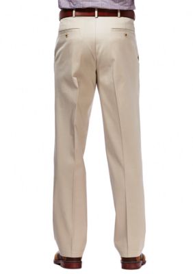 Louis Raphael Men's Straight Fit, Flat-front Hidden Flex Dress Pants in  Gray for Men