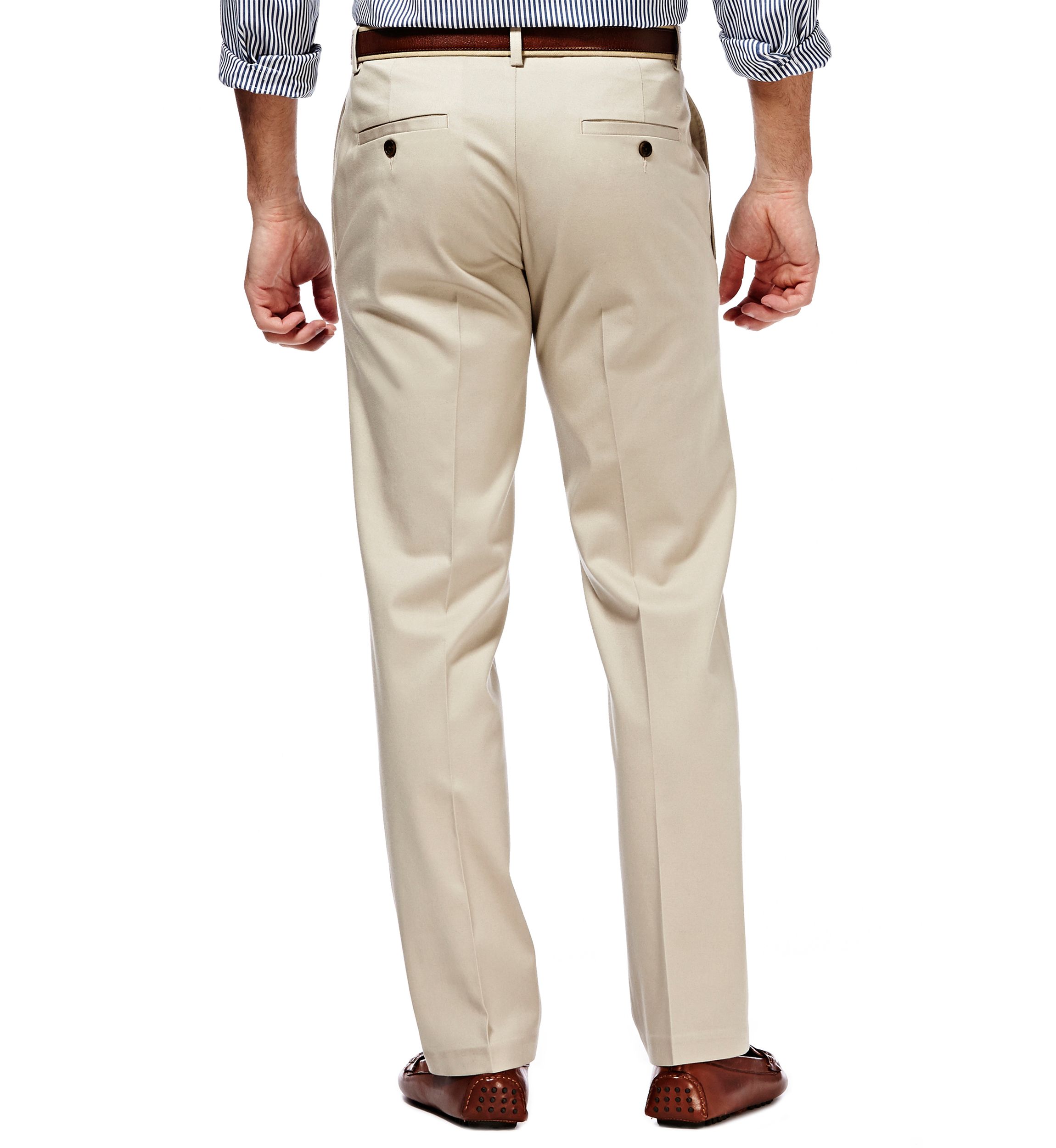 Premium Stretch No Iron Khaki Straight Fit Flat Front Pants