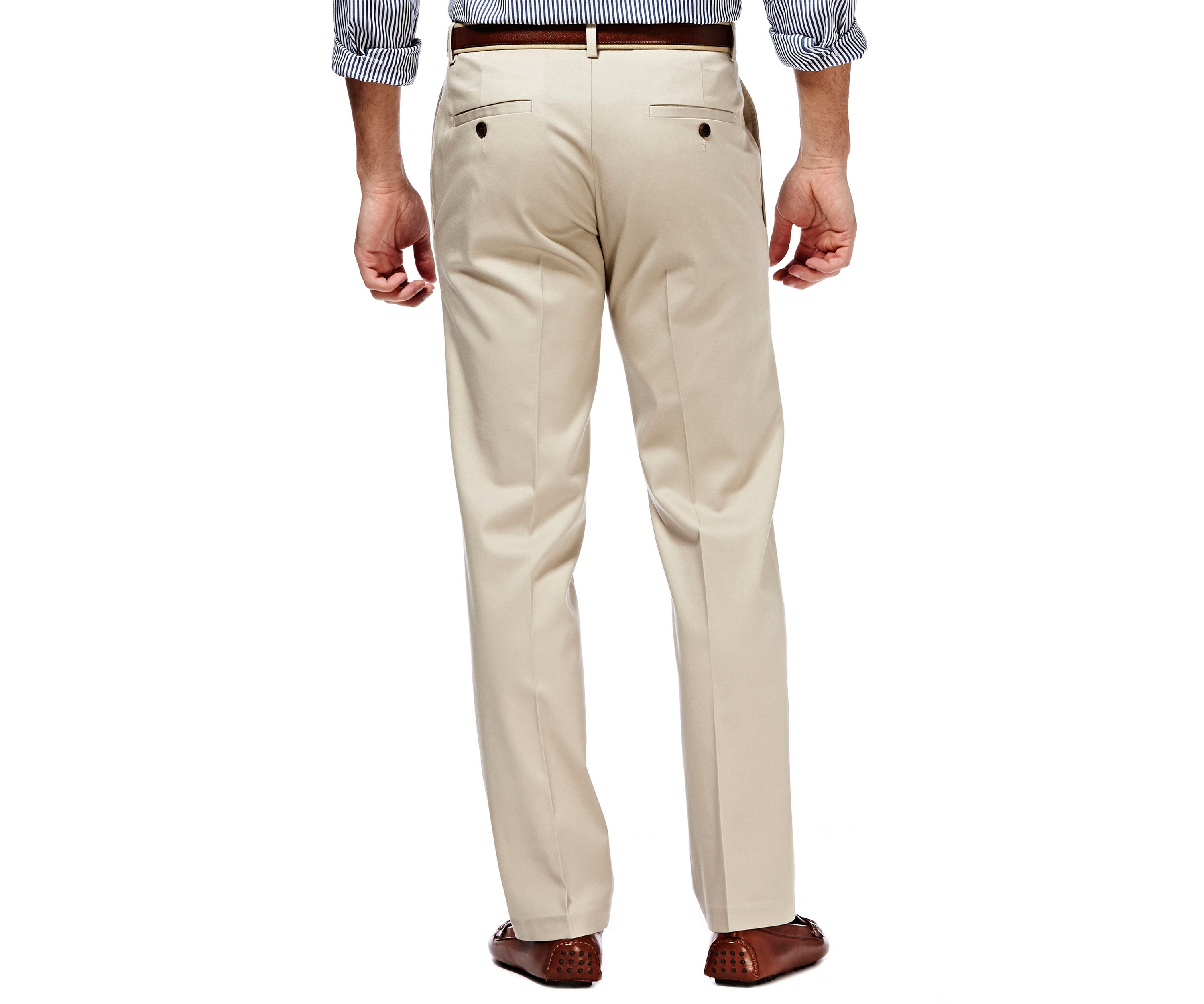 Premium Stretch No Iron Khaki Straight Fit Flat Front Pants