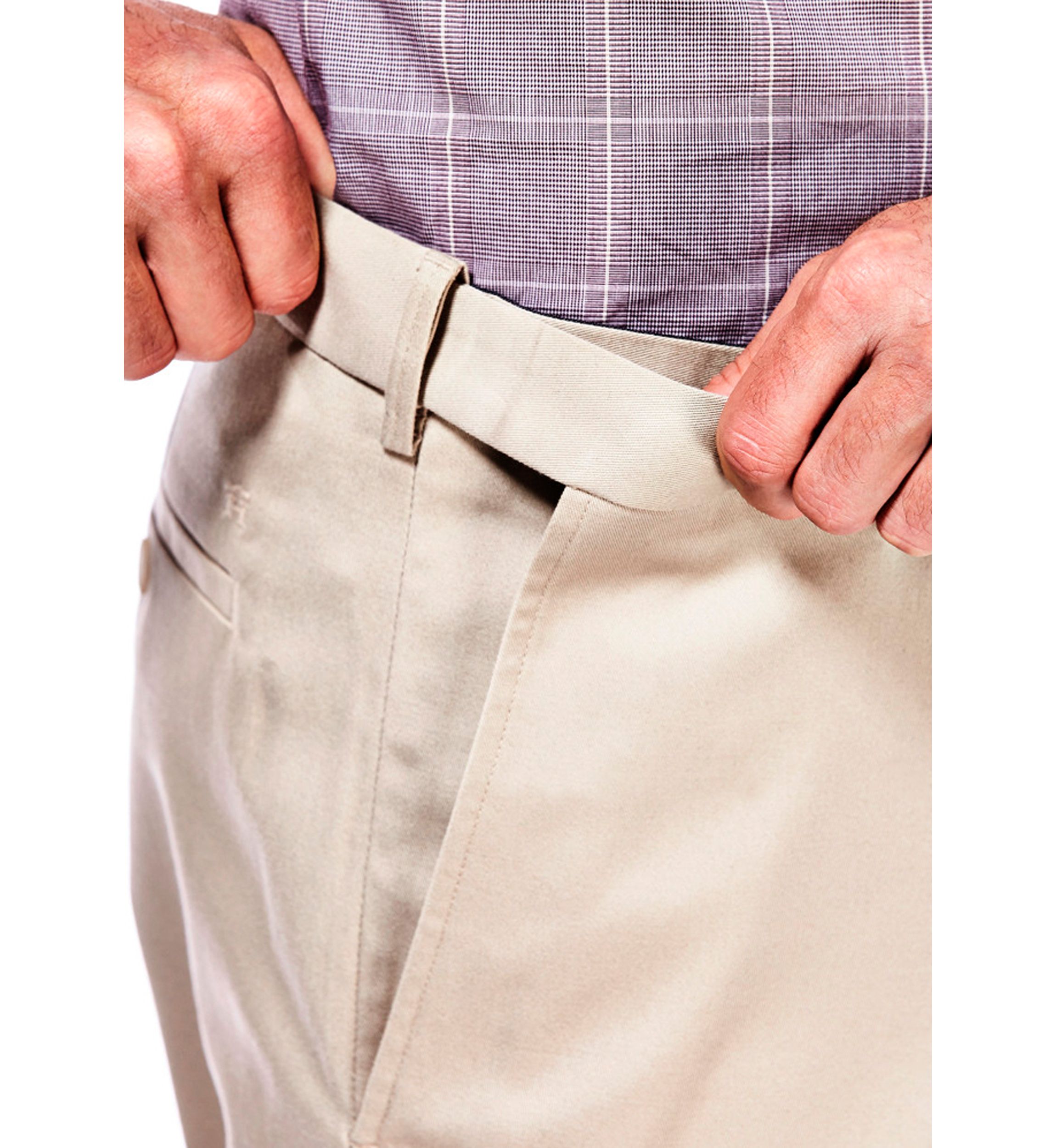 Premium Stretch No Iron Khaki Straight Fit Flat Front Pants