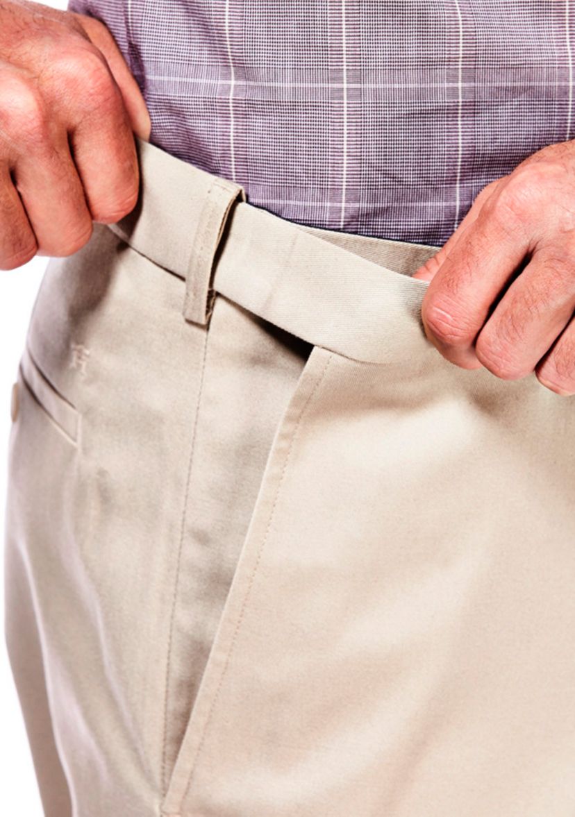 Premium Stretch No Iron Khaki Straight Fit Flat Front Pants