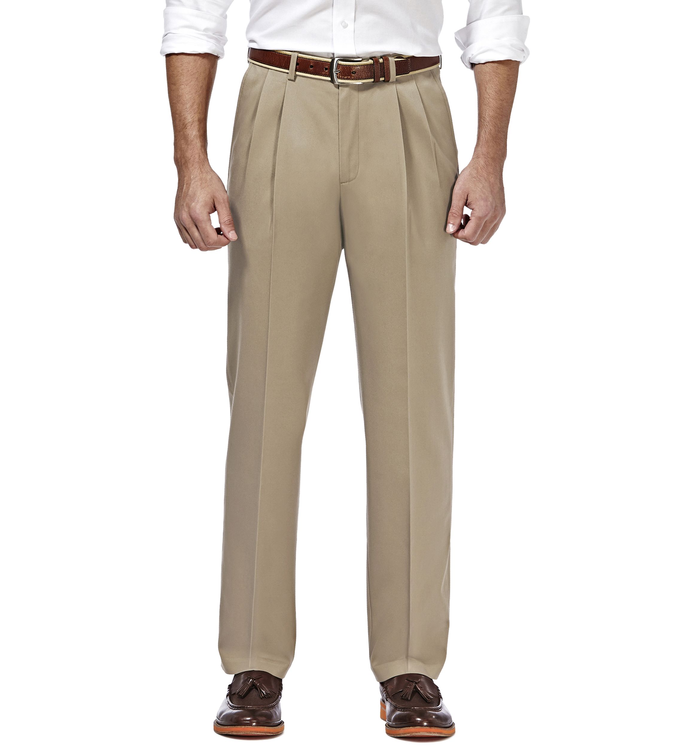 beige mens dress pants Wheat Stretch Slim Fit Suit Pants main image 0