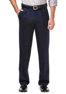 Haggar Men's J.M. Haggar 4-Way Stretch Slim Fit Flat Front Dress Pant 34 x  32 - Charcoal Heather