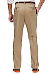 Premium Stretch No Iron Khaki Classic Fit Hidden Expandable Waistband Pleated Pants