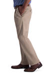 Mens Iron Free Premium Khaki Classic Fit Pleat Front Hidden Comfort Waistband Casual Pants
