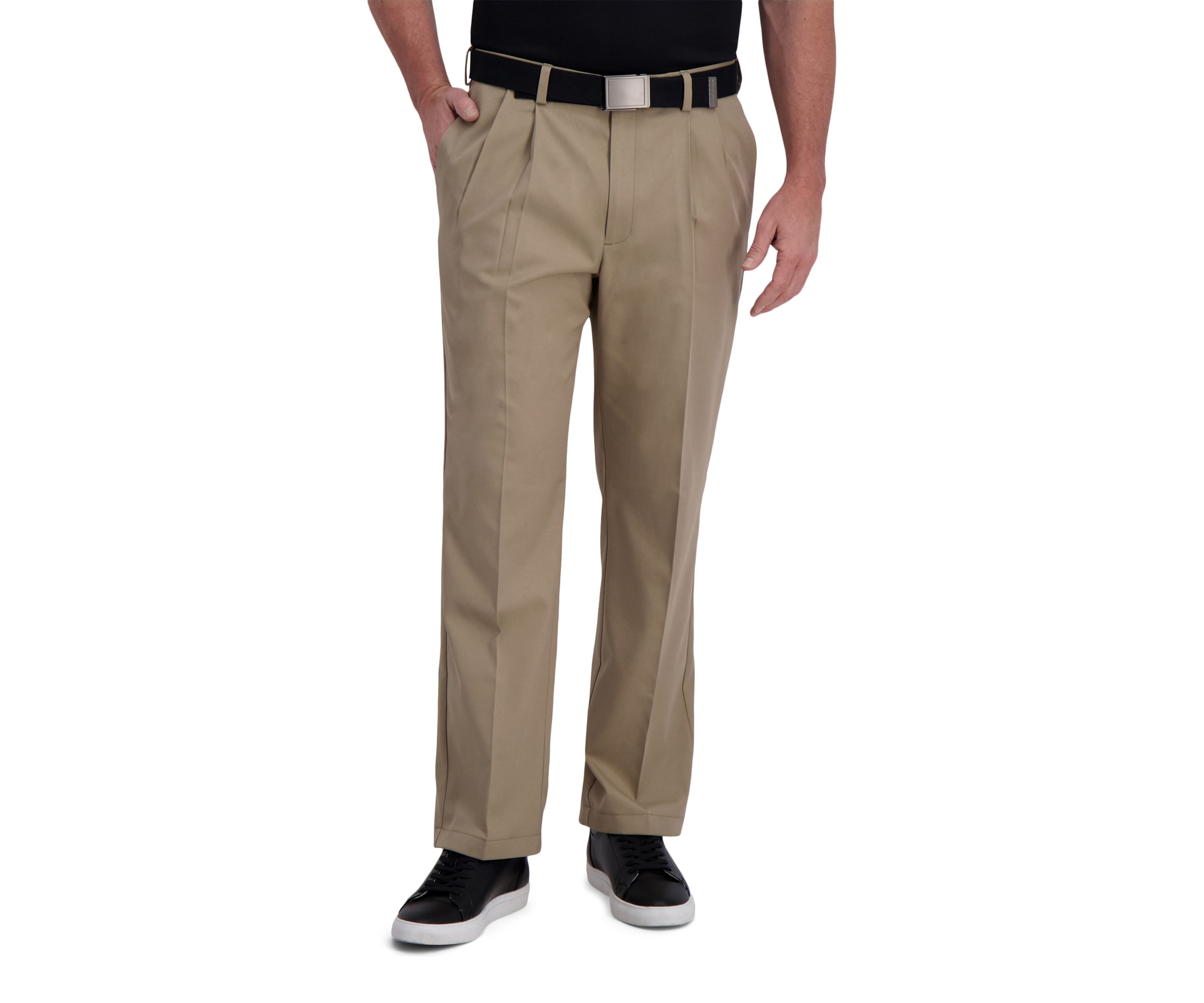 Mens Cool Right Performance Flex Solid Classic Fit Pleat Pants