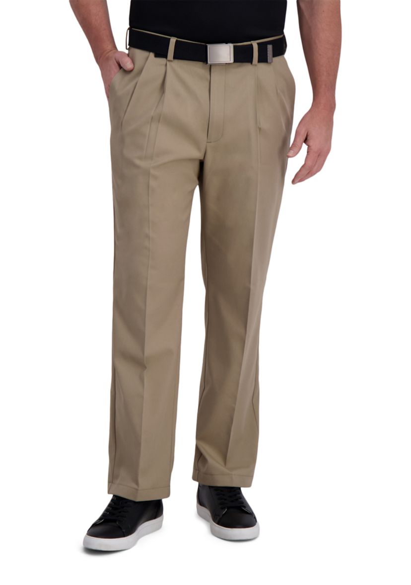 Mens Cool Right Performance Flex Solid Classic Fit Pleat Pants