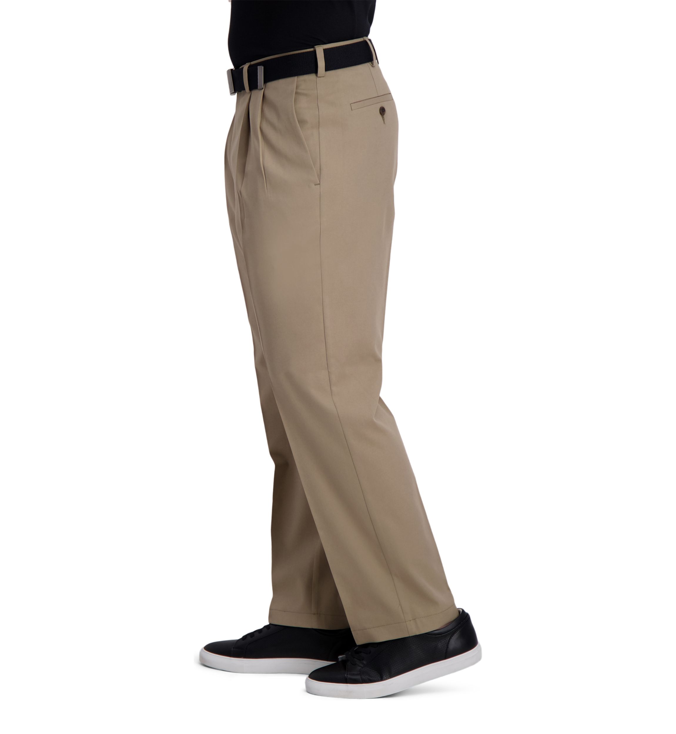 Mens Cool Right Performance Flex Solid Classic Fit Pleat Pants
