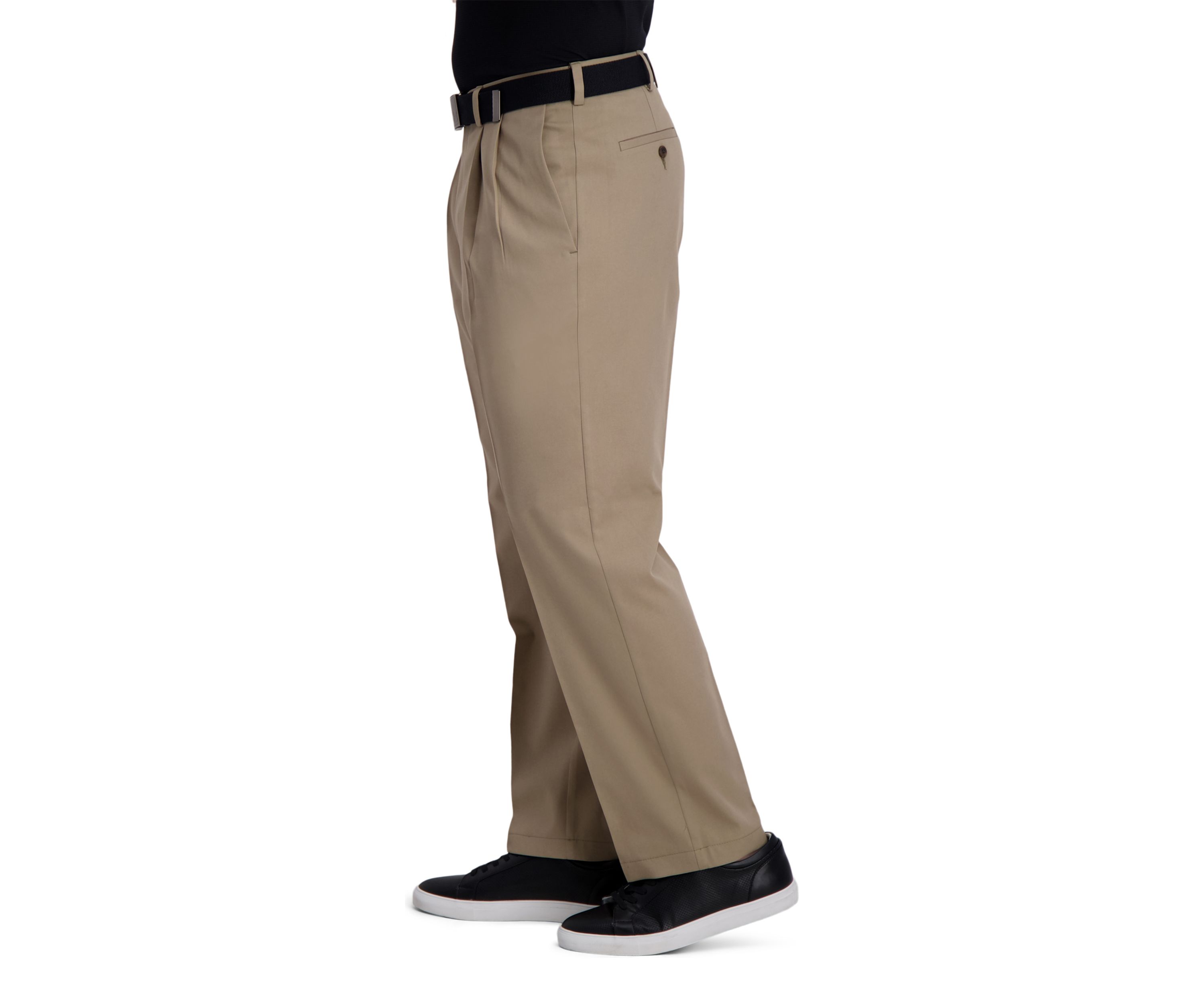 Mens Cool Right Performance Flex Solid Classic Fit Pleat Pants
