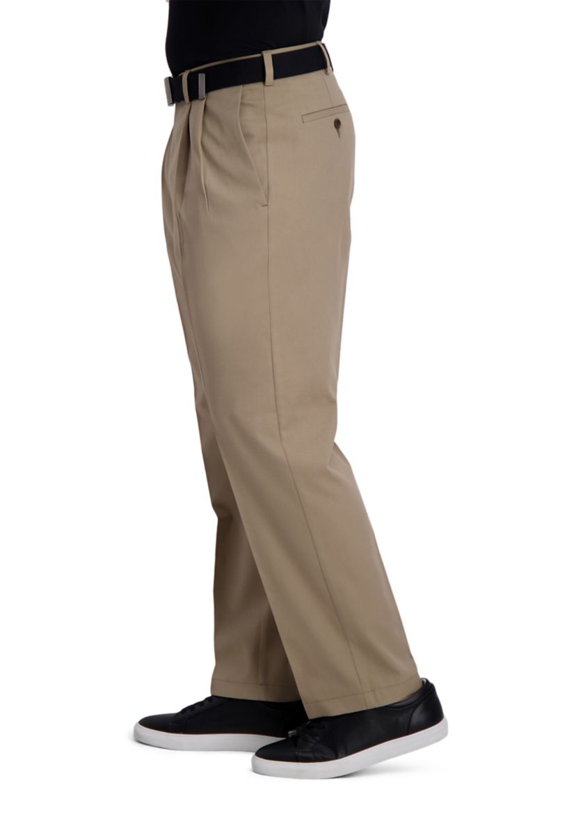 Mens Cool Right Performance Flex Solid Classic Fit Pleat Pants