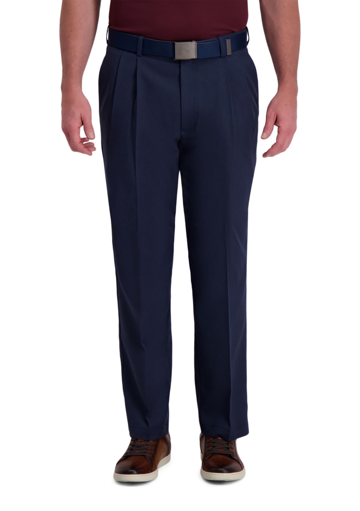 Mens Cool Right Performance Flex Straight Classic Fit Pleat Pants