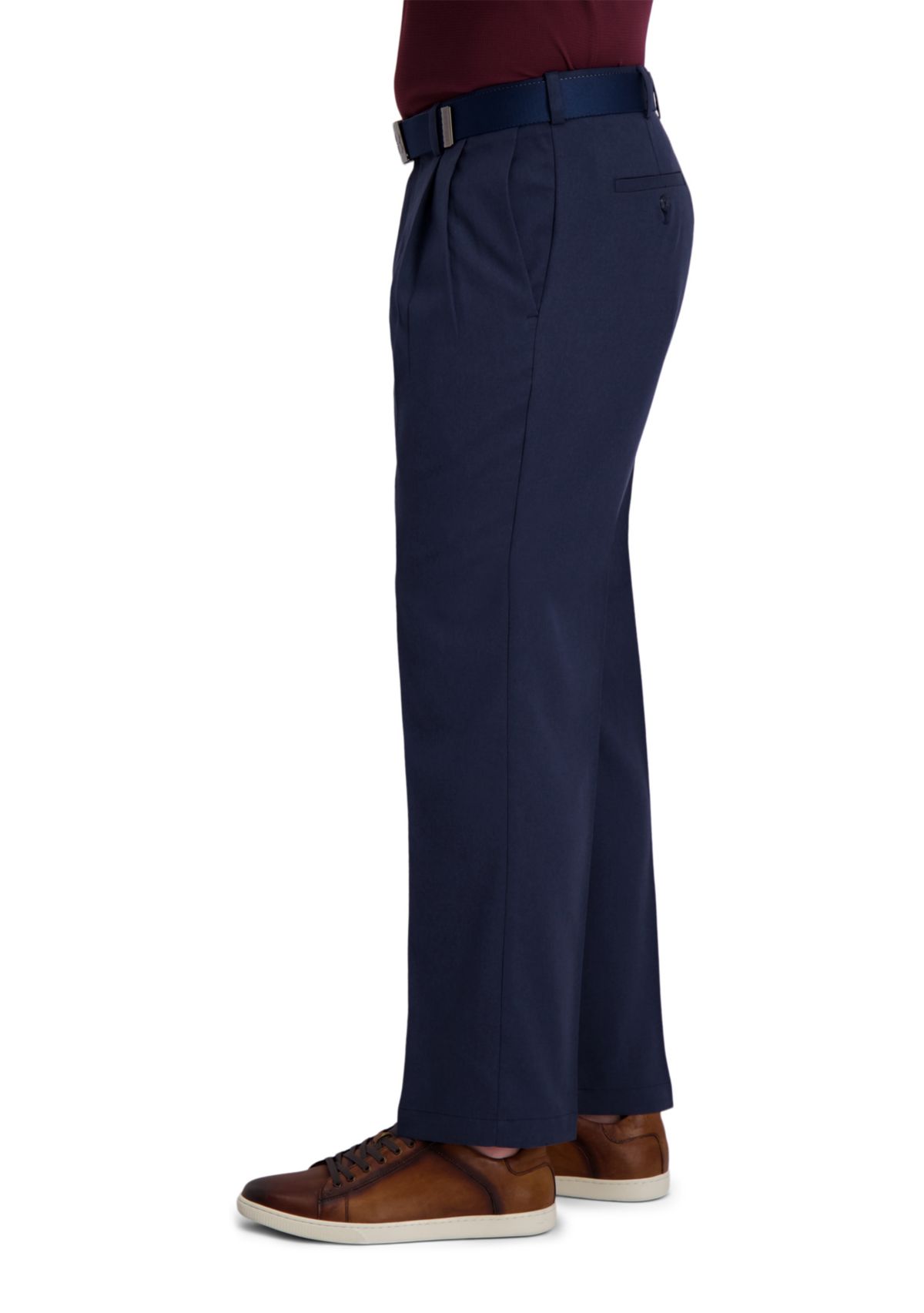 Mens Cool Right Performance Flex Straight Classic Fit Pleat Pants