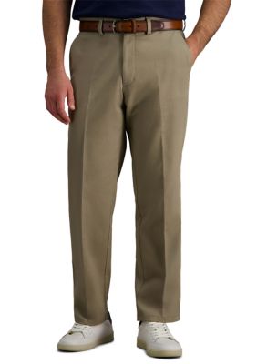 Haggar Men's Modern Khaki Classic Fit Flex Cotton Pants