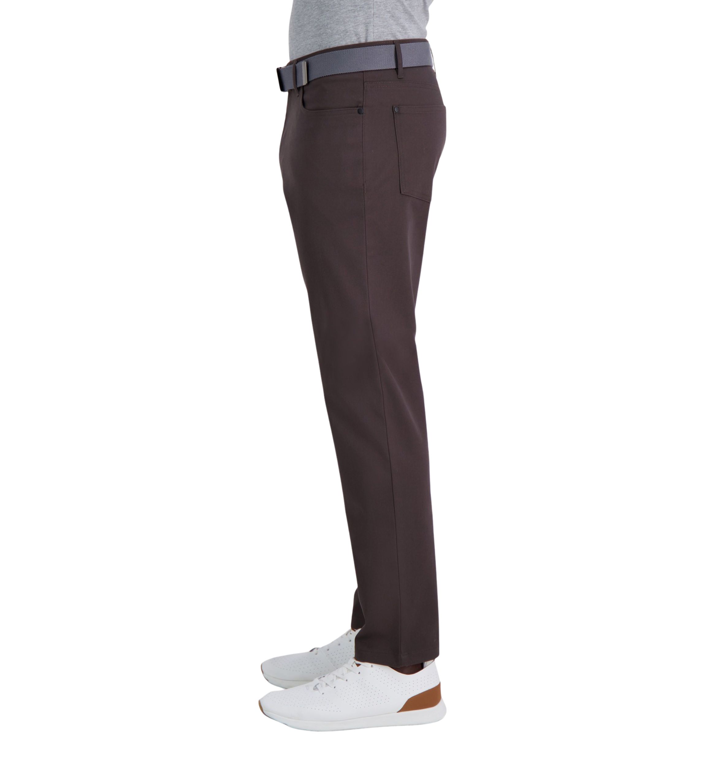 Iron Free Premium Solid 5 Pocket Straight Fit Flat Front Pants