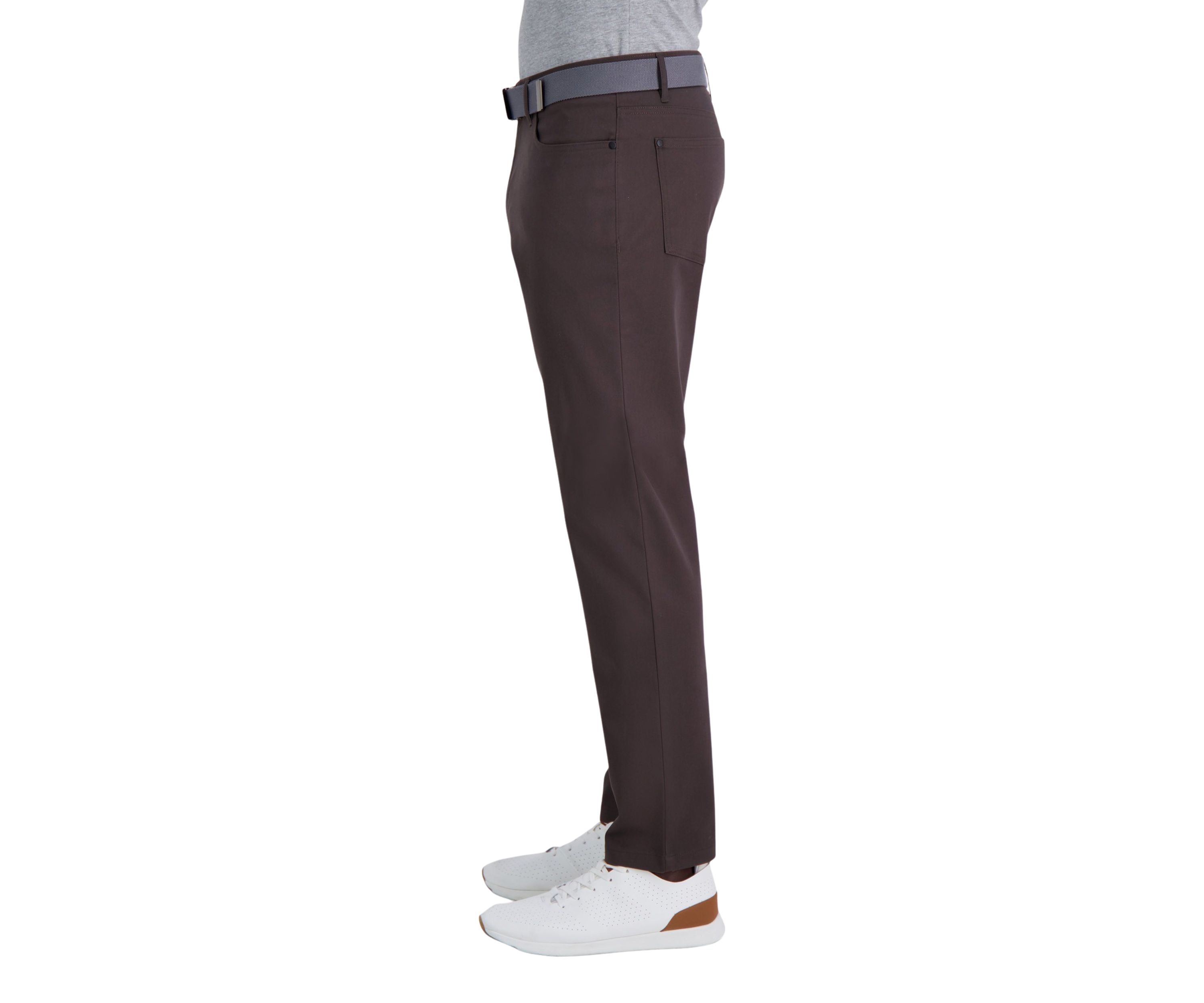 Iron Free Premium Solid 5 Pocket Straight Fit Flat Front Pants