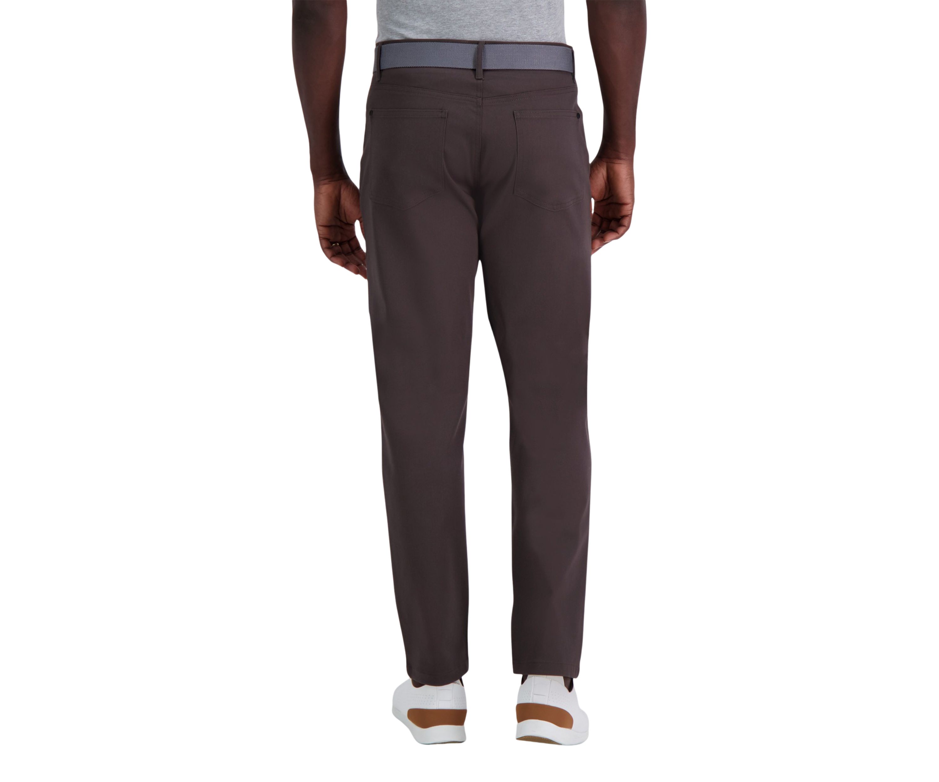 Iron Free Premium Solid 5 Pocket Straight Fit Flat Front Pants