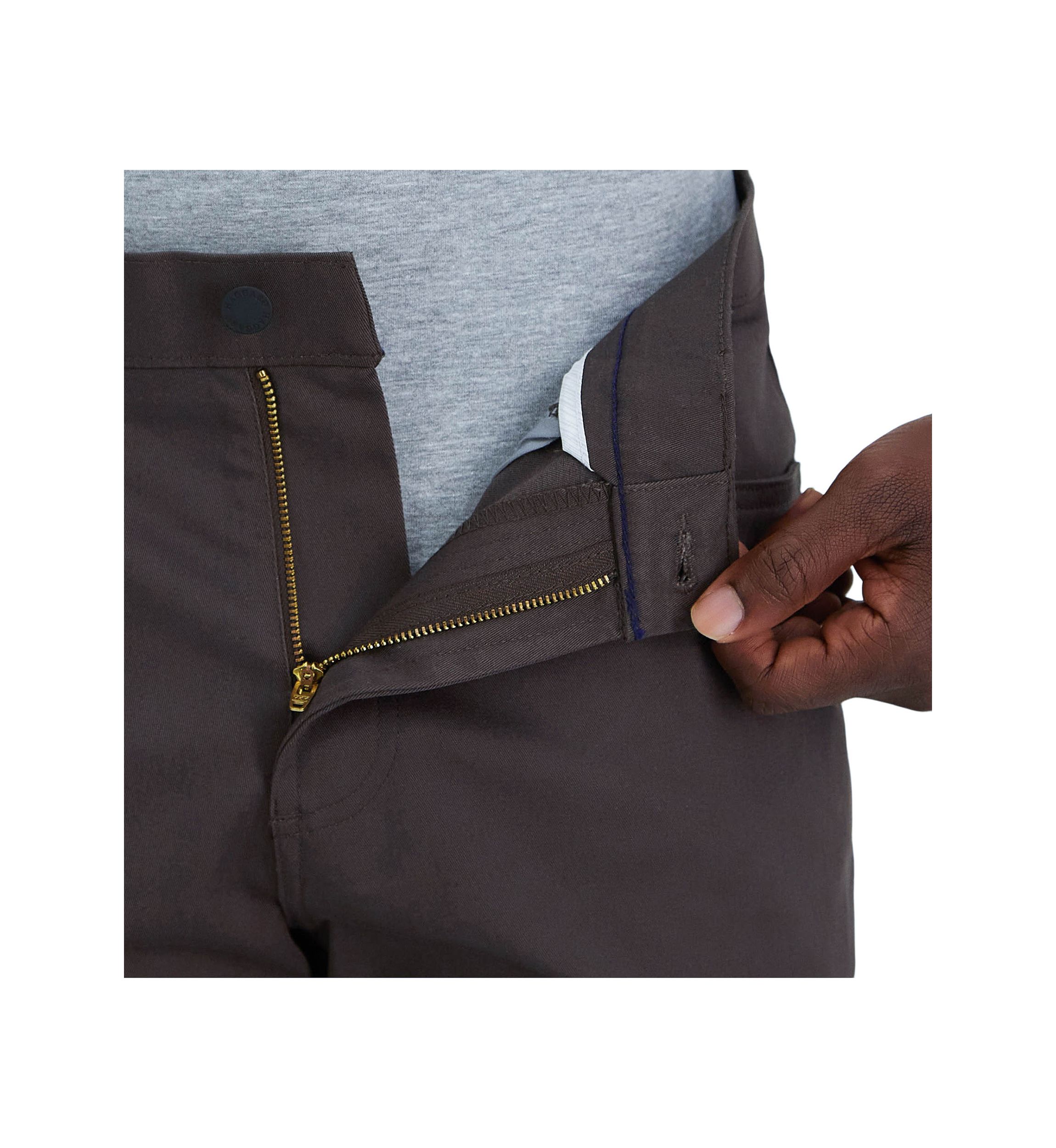 Iron Free Premium Solid 5 Pocket Straight Fit Flat Front Pants