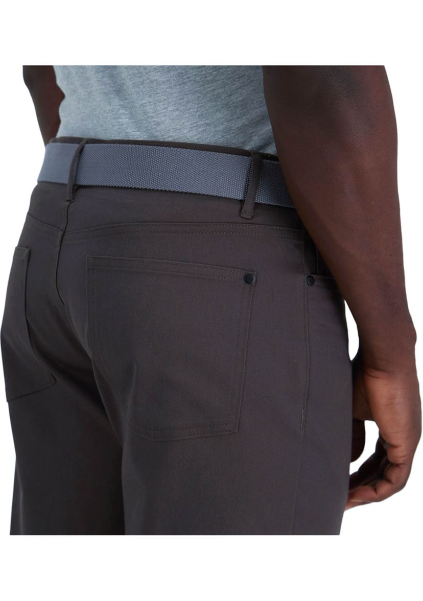 Iron Free Premium Solid 5 Pocket Straight Fit Flat Front Pants